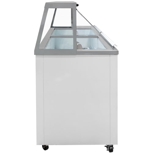 MoTak MDC35-X 88 5/8" Mobile Ice Cream Dipping Cabinet w/ 28 Tub Capacity - White, 115v