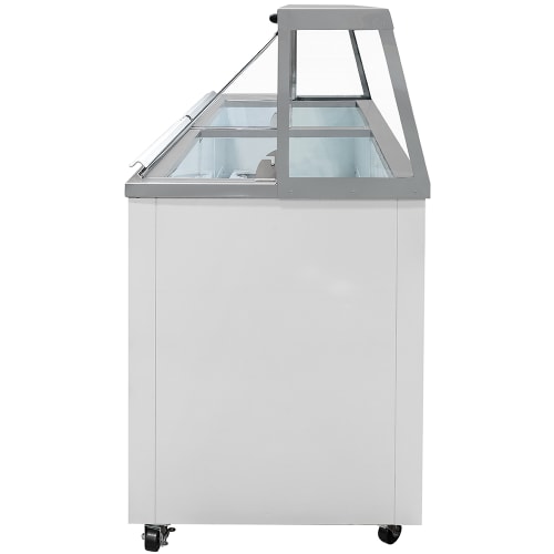MoTak MDC35-X 88 5/8" Mobile Ice Cream Dipping Cabinet w/ 28 Tub Capacity - White, 115v