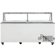 MoTak MDC35-X 88 5/8" Mobile Ice Cream Dipping Cabinet w/ 28 Tub Capacity - White, 115v