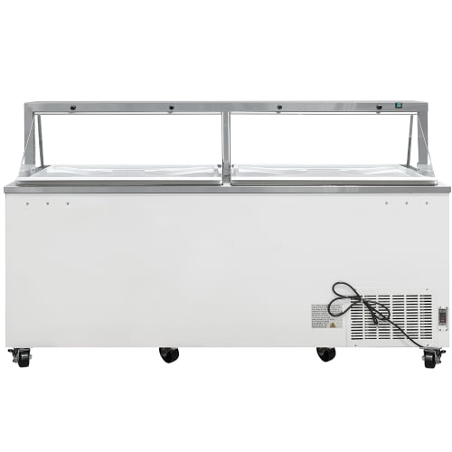MoTak MDC35-X 88 5/8" Mobile Ice Cream Dipping Cabinet w/ 28 Tub Capacity - White, 115v