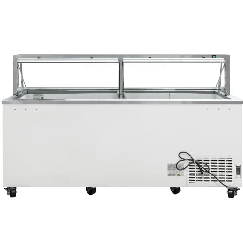 MoTak MDC35-X 88 5/8" Mobile Ice Cream Dipping Cabinet w/ 28 Tub Capacity - White, 115v