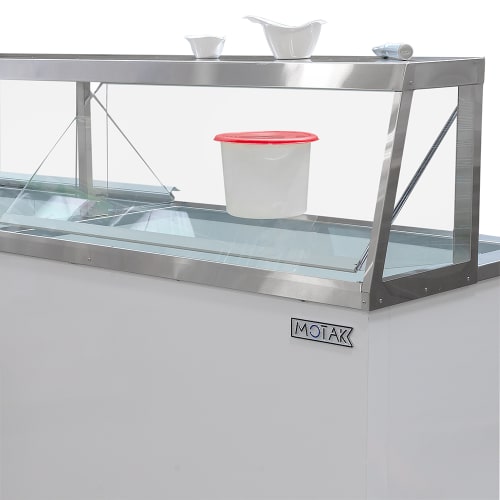 MoTak MDC35-X 88 5/8" Mobile Ice Cream Dipping Cabinet w/ 28 Tub Capacity - White, 115v