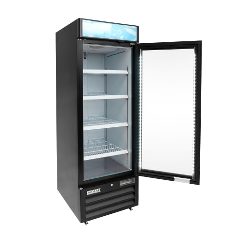 MoTak MGD-1DF-23-HC 26 4/5" One Section Display Freezer w/ Swing Door - Bottom Mount Compressor, Black, 115v
