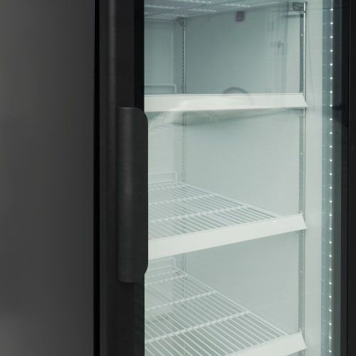 MoTak MGD-1DF-23-HC 26 4/5" One Section Display Freezer w/ Swing Door - Bottom Mount Compressor, Black, 115v