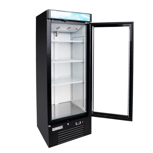 MoTak MGD-1DR-16-HC 25" One Section Glass Door Merchandiser - (1) Right Hinge Door, Black, 115v