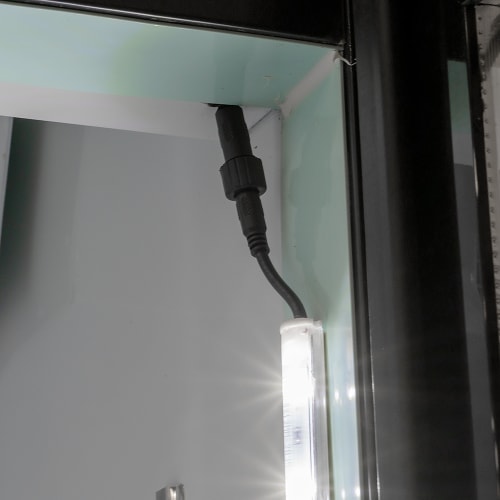 MoTak MGD-1DR-23-X 28 3/8" One Section Glass Door Merchandiser - (1) Right Hinge Door, Black, 115v