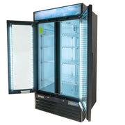 MoTak MGD-2DF-36-HC 39 1/2" Two Section Display Freezer w/ Swing Doors - Bottom Mount Compressor, Black, 115v