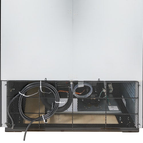 MoTak MGD-2DF-36-HC 39 1/2" Two Section Display Freezer w/ Swing Doors - Bottom Mount Compressor, Black, 115v