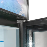 MoTak MGD-2DF-36-HC 39 1/2" Two Section Display Freezer w/ Swing Doors - Bottom Mount Compressor, Black, 115v