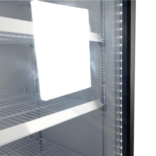 MoTak MGD-2DF-48-HC 54" Two Section Display Freezer w/ Swing Doors - Bottom Mount Compressor, Black, 115v