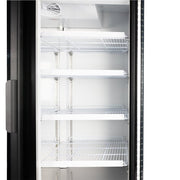 MoTak MGD-2DF-48-HC 54" Two Section Display Freezer w/ Swing Doors - Bottom Mount Compressor, Black, 115v