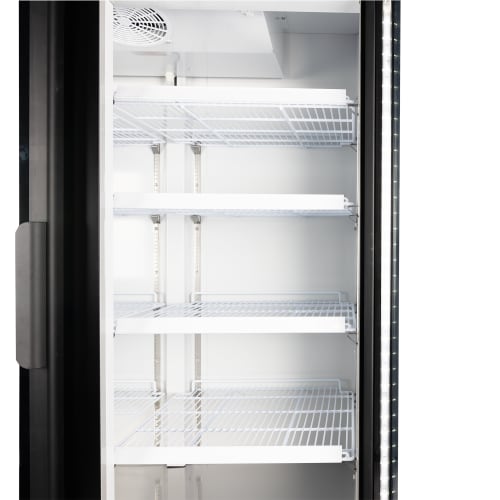 MoTak MGD-2DF-48-HC 54" Two Section Display Freezer w/ Swing Doors - Bottom Mount Compressor, Black, 115v