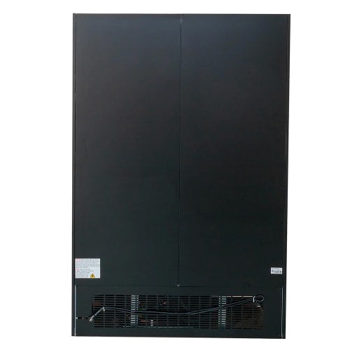 MoTak MGD-2DF-48-HC 54" Two Section Display Freezer w/ Swing Doors - Bottom Mount Compressor, Black, 115v