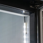MoTak MGD-2DF-48-HC 54" Two Section Display Freezer w/ Swing Doors - Bottom Mount Compressor, Black, 115v