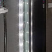 MoTak MGD-2DF-48-HC 54" Two Section Display Freezer w/ Swing Doors - Bottom Mount Compressor, Black, 115v