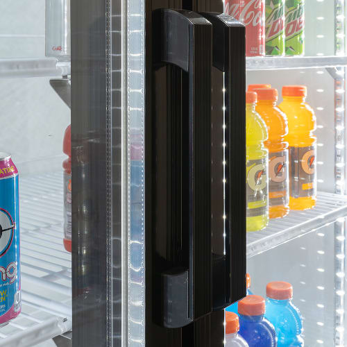 MoTak MGD-2DR-48-X 53 1/8" Two Section Glass Door Merchandiser - (2) Left/Right Hinge Doors, Black, 115v