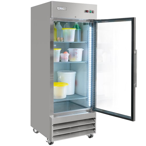 MoTak MSD-1DR-BAL-27-G-X 29" One Section Reach In Refrigerator - (1) Right Hinge Glass Door, 115v