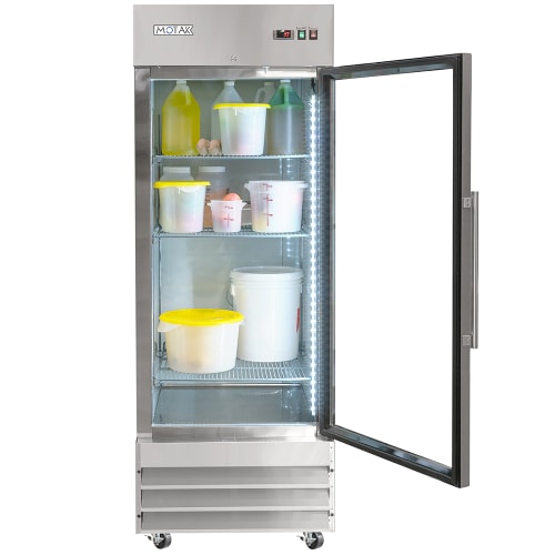 MoTak MSD-1DR-BAL-27-G-X 29" One Section Reach In Refrigerator - (1) Right Hinge Glass Door, 115v