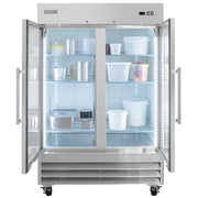 MoTak MSD-2DR-BAL-54-G-X 54" Two Section Reach In Refrigerator - (2) Left/Right Hinge Glass Doors, 115v