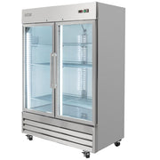 MoTak MSD-2DR-BAL-54-G-X 54" Two Section Reach In Refrigerator - (2) Left/Right Hinge Glass Doors, 115v
