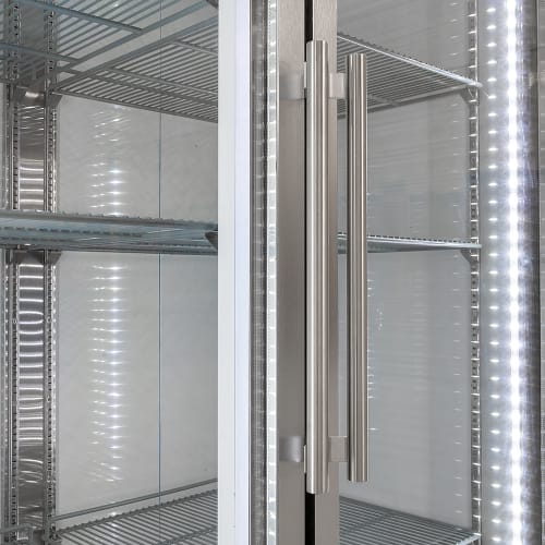 MoTak MSD-2DR-BAL-54-G-X 54" Two Section Reach In Refrigerator - (2) Left/Right Hinge Glass Doors, 115v