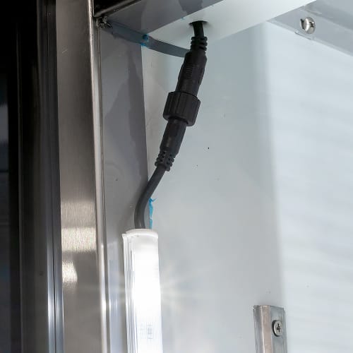 MoTak MSD-2DR-BAL-54-G-X 54" Two Section Reach In Refrigerator - (2) Left/Right Hinge Glass Doors, 115v