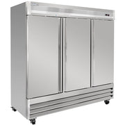 MoTak MSD-3DF-BAL-X 80 7/8" Three Section Reach In Freezer, (3) Left/Right Hinge Solid Doors, 115v