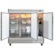 MoTak MSD-3DF-BAL-X 80 7/8" Three Section Reach In Freezer, (3) Left/Right Hinge Solid Doors, 115v