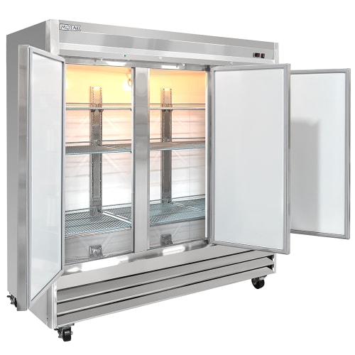 MoTak MSD-3DF-BAL-X 80 7/8" Three Section Reach In Freezer, (3) Left/Right Hinge Solid Doors, 115v