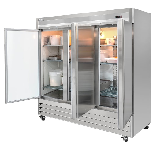 MoTak MSD-3DF-BAL-X 80 7/8" Three Section Reach In Freezer, (3) Left/Right Hinge Solid Doors, 115v