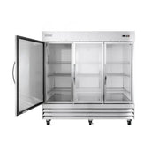 MoTak MSD-3DR-BAL-80-G-X 80 4/5" Three Section Reach In Refrigerator, (3) Left/Right Hinge Glass Doors, 115v