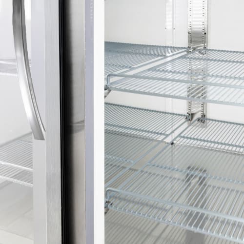 MoTak MSD-3DR-BAL-80-G-X 80 4/5" Three Section Reach In Refrigerator, (3) Left/Right Hinge Glass Doors, 115v
