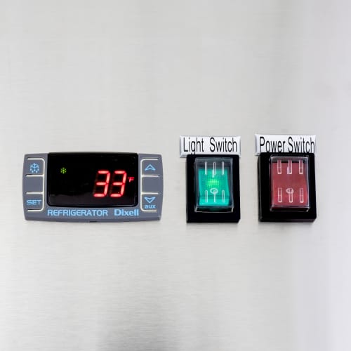 MoTak MSD-3DR-BAL-80-G-X 80 4/5" Three Section Reach In Refrigerator, (3) Left/Right Hinge Glass Doors, 115v
