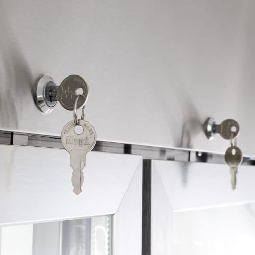 MoTak MSD-3DR-BAL-80-G-X 80 4/5" Three Section Reach In Refrigerator, (3) Left/Right Hinge Glass Doors, 115v