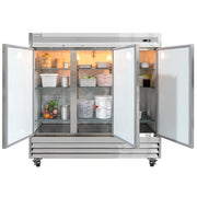 MoTak MSD-3DR-BAL-X 80 4/5" Three Section Reach In Refrigerator, (3) Left/Right Hinge Solid Doors, 115v