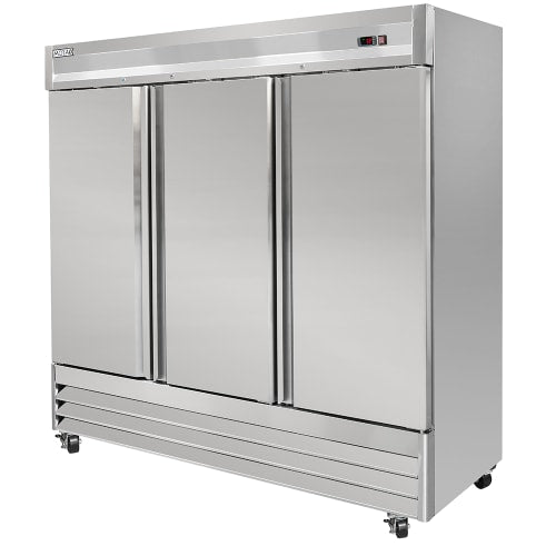 MoTak MSD-3DR-BAL-X 80 4/5" Three Section Reach In Refrigerator, (3) Left/Right Hinge Solid Doors, 115v