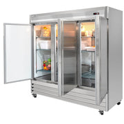 MoTak MSD-3DR-BAL-X 80 4/5" Three Section Reach In Refrigerator, (3) Left/Right Hinge Solid Doors, 115v