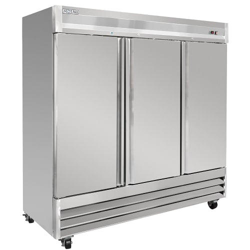 MoTak MSD-3DR-BAL-X 80 4/5" Three Section Reach In Refrigerator, (3) Left/Right Hinge Solid Doors, 115v