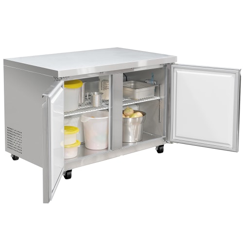 MoTak MUF-48-X 47 1/4" W Undercounter Freezer w/ (2) Section & (2) Door, 115v