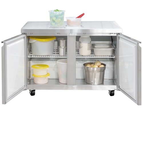 MoTak MUF-48-X 47 1/4" W Undercounter Freezer w/ (2) Section & (2) Door, 115v