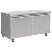 MoTak MUF-60-HC 61 1/5" W Undercounter Freezer w/ (2) Sections & (2) Doors, 115v