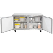 MoTak MUF-60-HC 61 1/5" W Undercounter Freezer w/ (2) Sections & (2) Doors, 115v