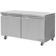 MoTak MUF-60-HC 61 1/5" W Undercounter Freezer w/ (2) Sections & (2) Doors, 115v