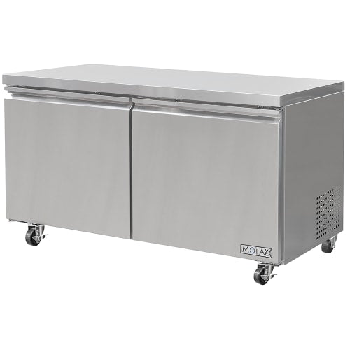 MoTak MUF-60-HC 61 1/5" W Undercounter Freezer w/ (2) Sections & (2) Doors, 115v