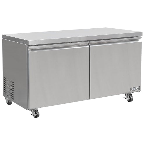 MoTak MUF-60-HC 61 1/5" W Undercounter Freezer w/ (2) Sections & (2) Doors, 115v