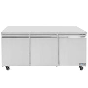 MoTak MUF-72 71 7/10" W Undercounter Freezer w/ (3) Sections & (3) Doors, 115v