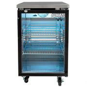 MoTak MBB-1D-27-G-X 23 1/2" Bar Refrigerator - 1 Swinging Glass Door, Black, 115v