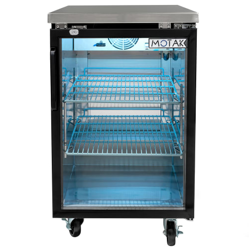 MoTak MBB-1D-27-G-X 23 1/2" Bar Refrigerator - 1 Swinging Glass Door, Black, 115v