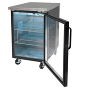MoTak MBB-1D-27-G-X 23 1/2" Bar Refrigerator - 1 Swinging Glass Door, Black, 115v
