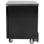 MoTak MBB-1D-27-G-X 23 1/2" Bar Refrigerator - 1 Swinging Glass Door, Black, 115v